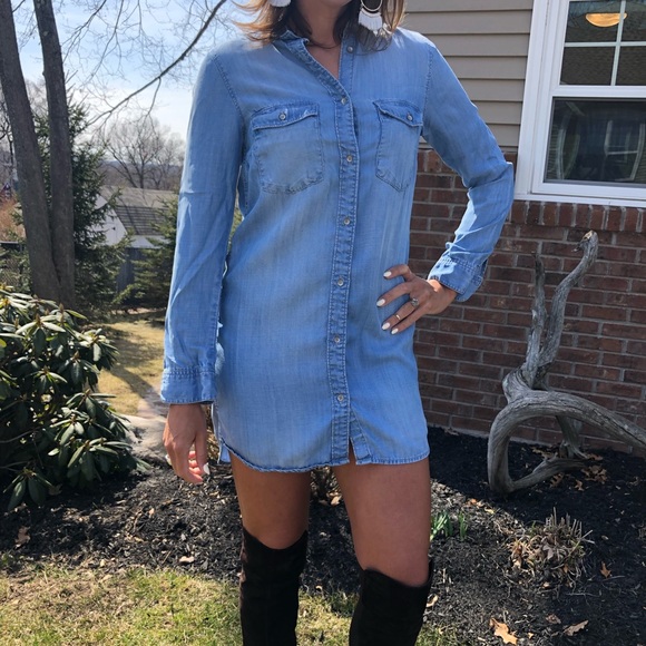 Denim Shirt Dress H\u0026m Online Hotsell 